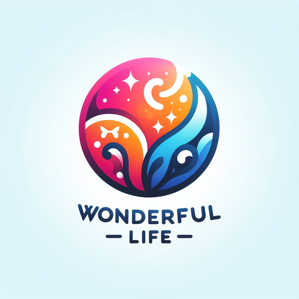 A logo for a personal blog site focused on showcasing a wonderful life, capturing the essence of joy and positivity in a modern and stylish design that reflects the personal nature of the content.